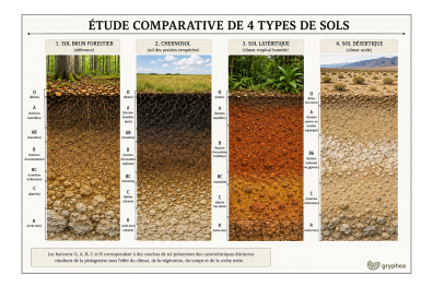 Étude comparative de profils de sols variés